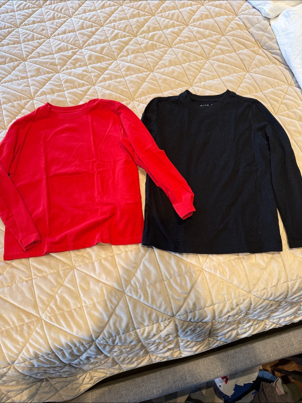 Cat & Jack Long Sleeve Crewneck Tops - Red & Black